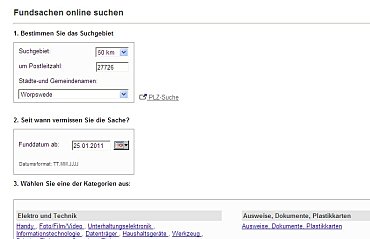 Fundsachen online suchen